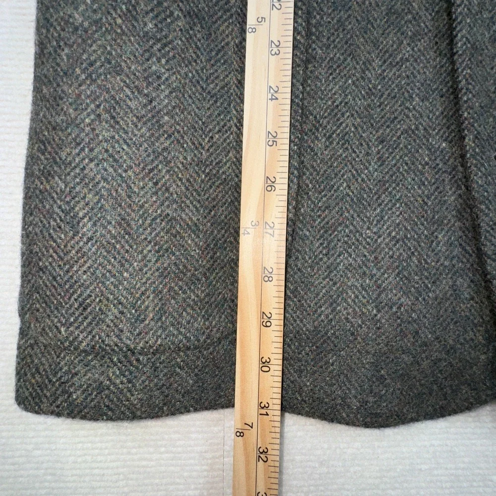 LL‎ Bean Blazer Mens Large Regular Green Wool Herringbone Thinsulate USA Made